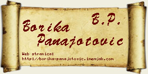Borika Panajotović vizit kartica